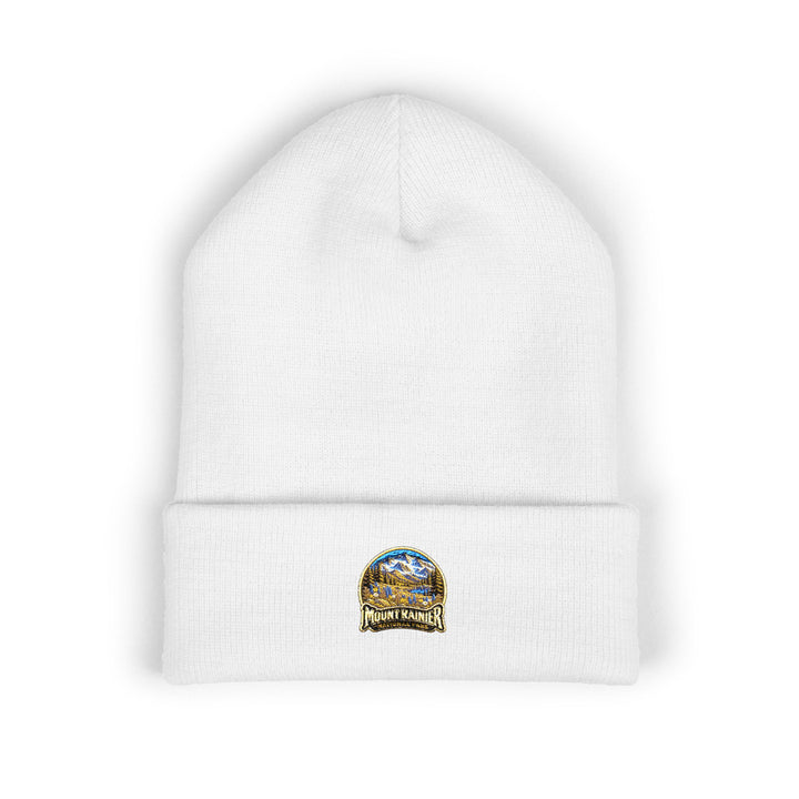 Mount Rainier National Park – Alpine Scene Round Patch Beanie