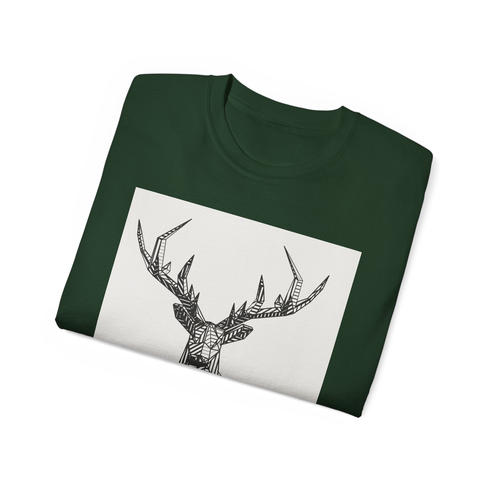 Geometric Deer Graphic Tee - Unisex Ultra Cotton T-Shirt