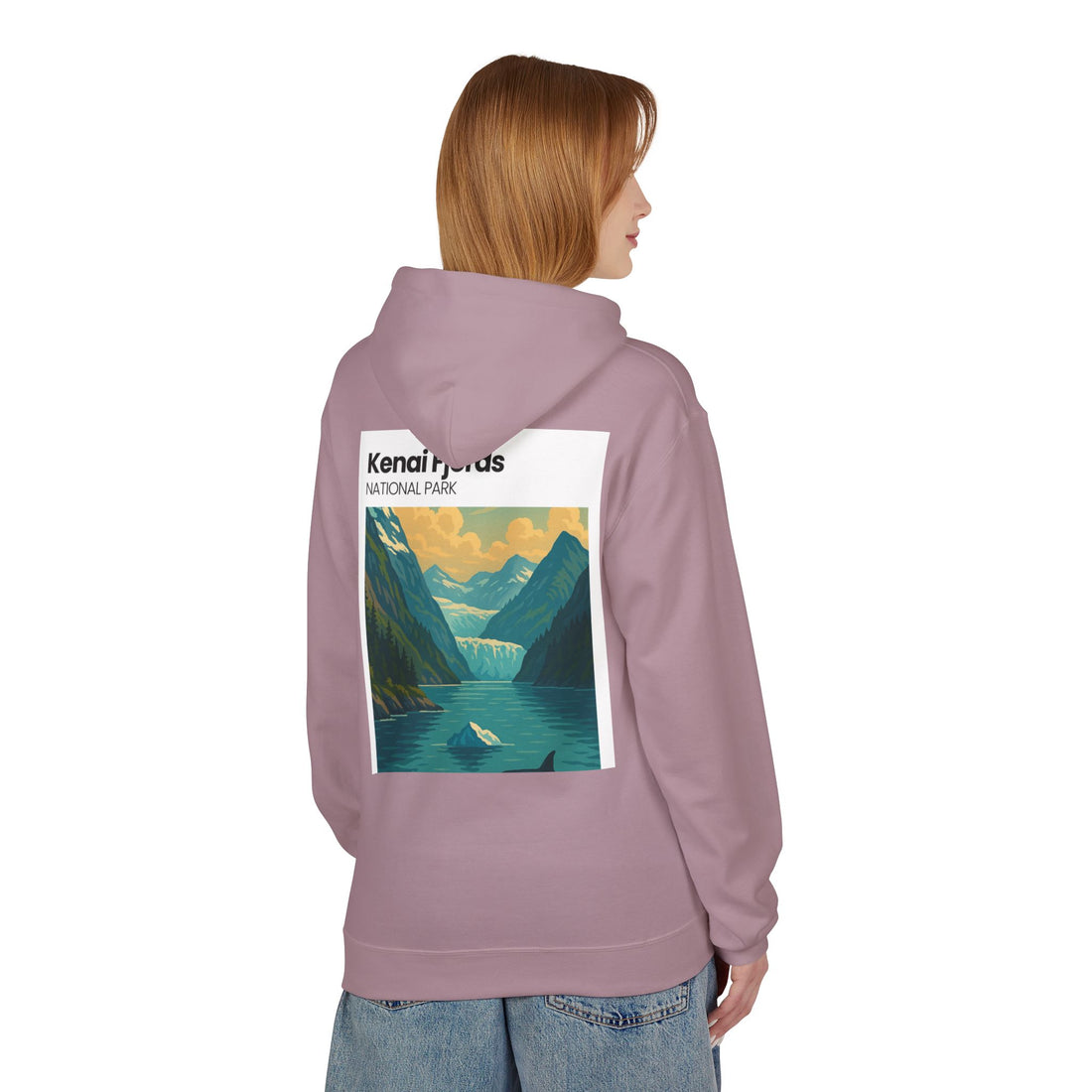Kenai Fjords National Park landscape Hoodie | Alaska fjord vintage poster