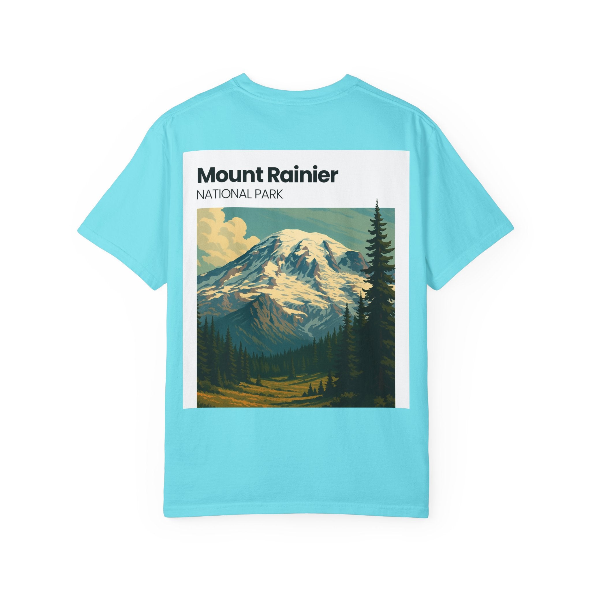 Mount Rainier National Park Poster T-Shirt | Vintage Landscape Graphic