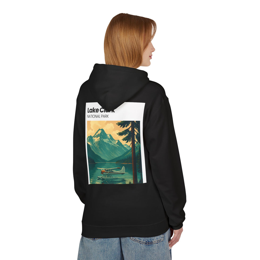 Lake Clark National Park vintage landscape Hoodie | Mountain Lake Seaplane
