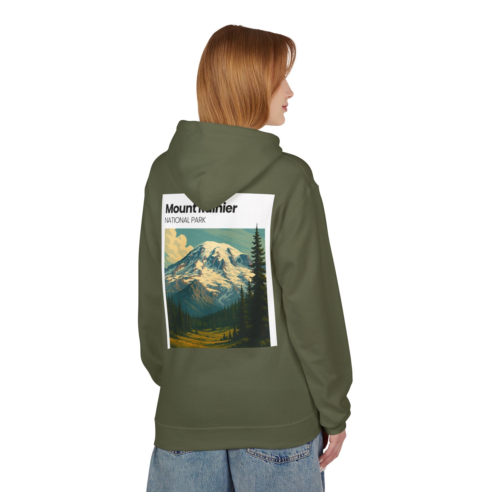 Mount Rainier National Park Hoodie | Vintage Landscape Mountain Design