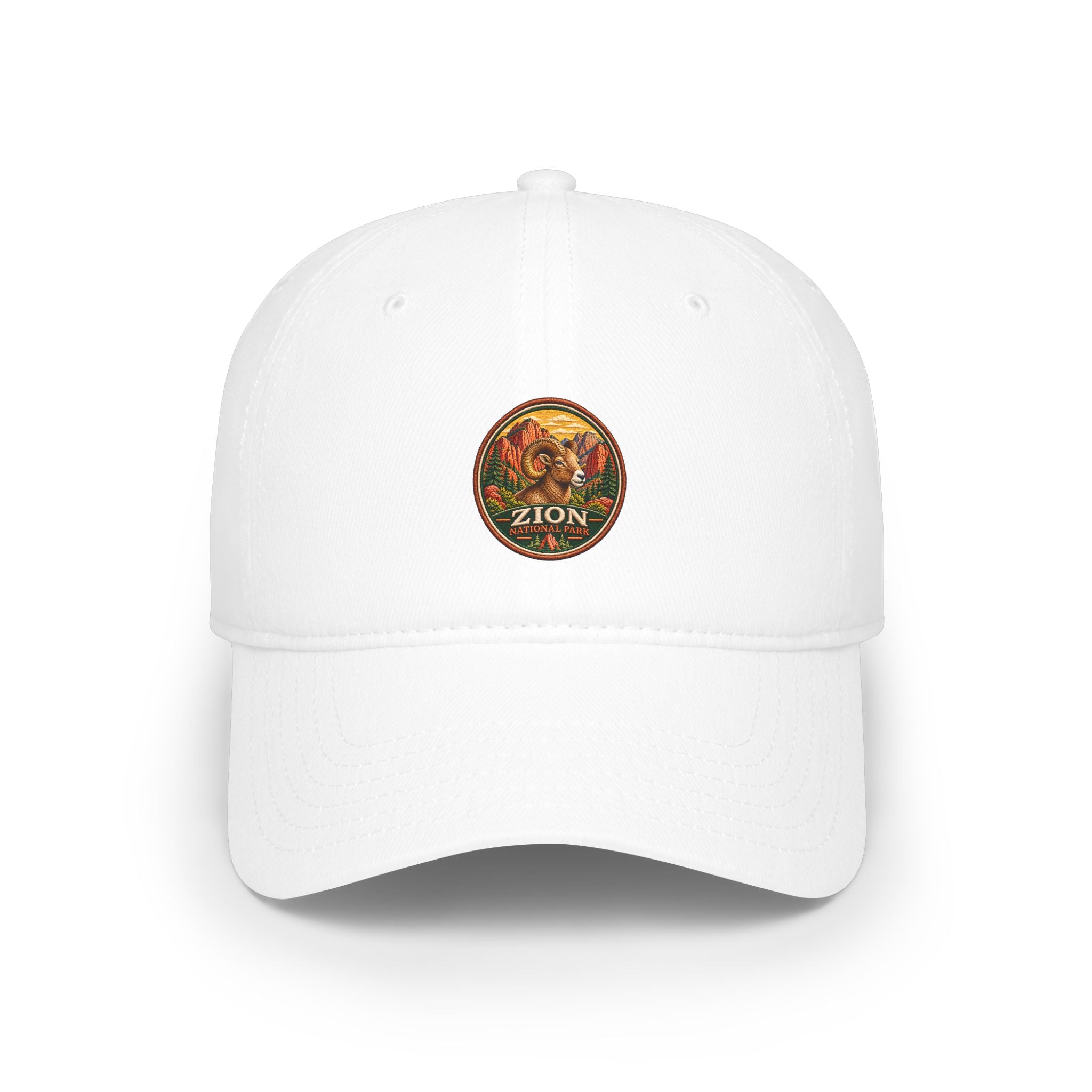 Bighorn Sheep Zion National Park Vintage Graphic Cap round logo