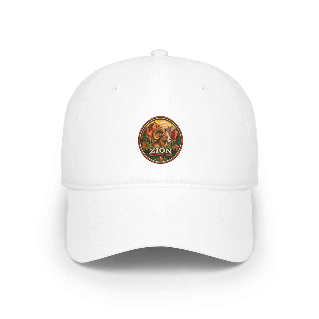 Bighorn Sheep Zion National Park Vintage Graphic Cap round logo
