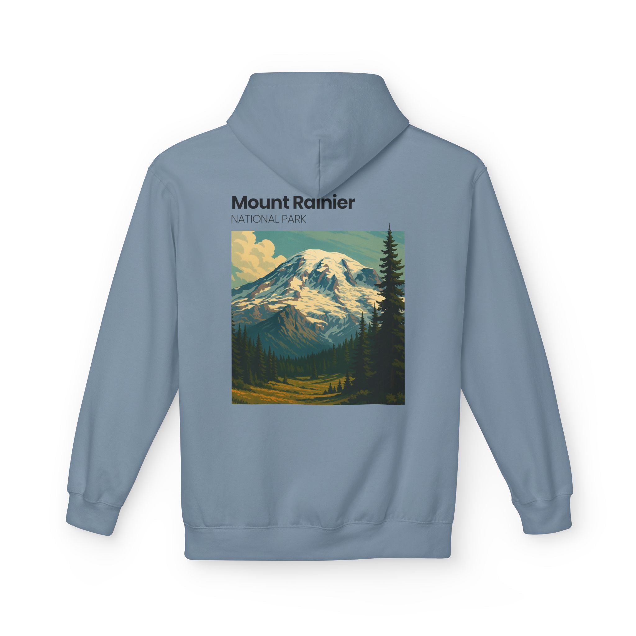 Mount Rainier National Park Hoodie | Vintage Landscape Mountain Design