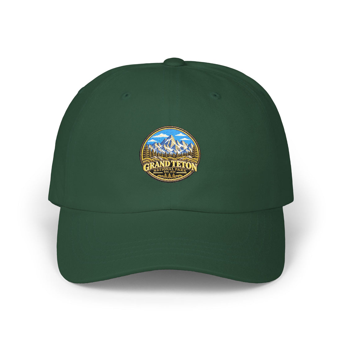 Grand Teton National Park Teton Peaks Round Logo Dad Cap