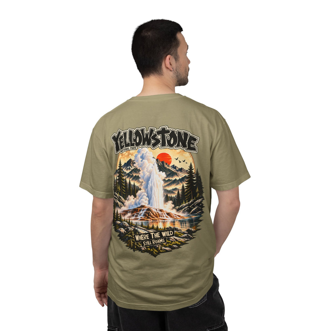 Yellowstone Old Faithful – Where the Wild Still Roams T-Shirt Model1