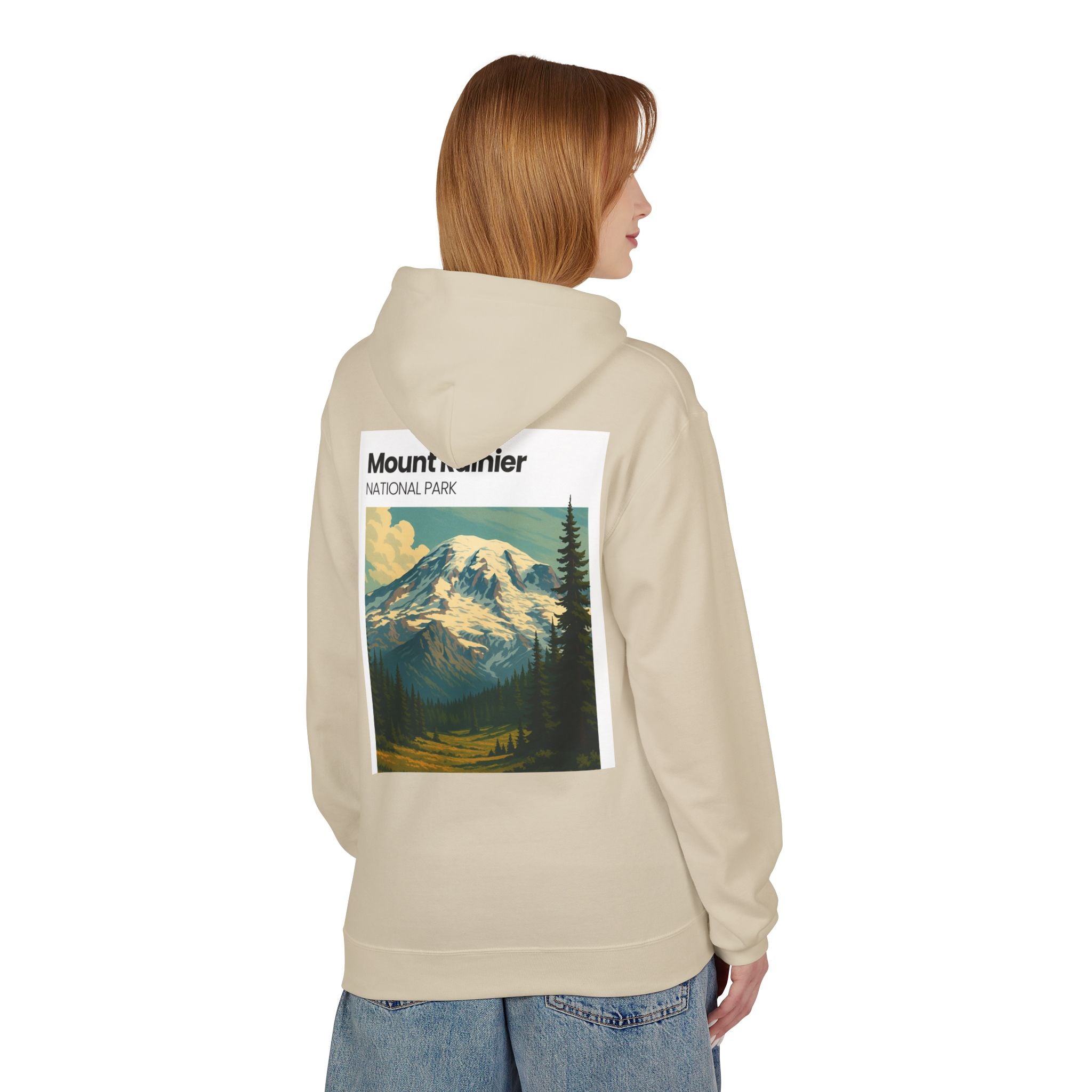 Mount Rainier National Park Hoodie | Vintage Landscape Mountain Design