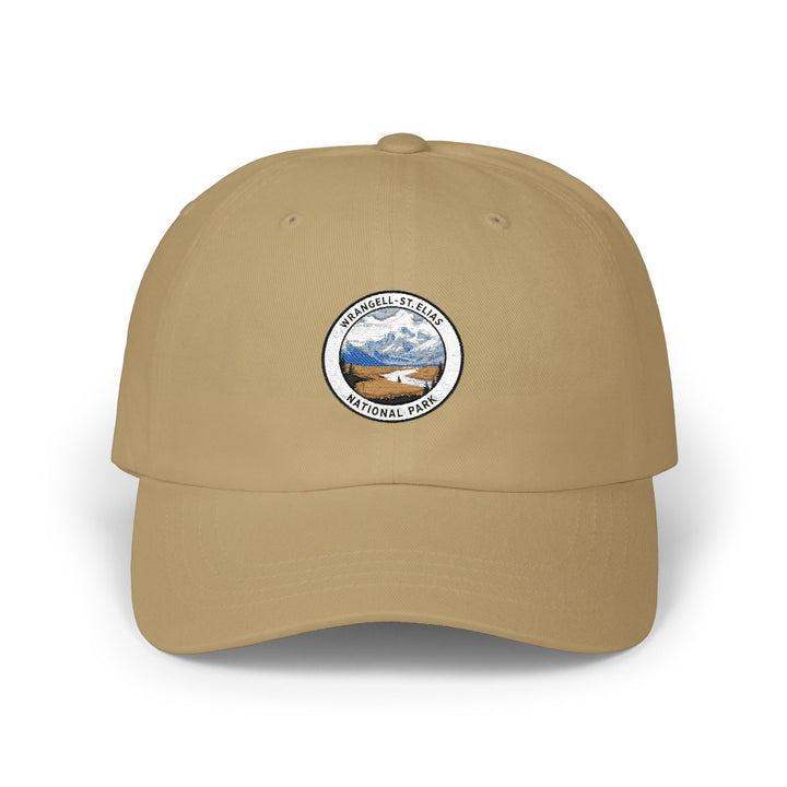 Wrangell St Elias Mountain Landscape Patch Classic Dad Cap | Scenic Outdoor Hat