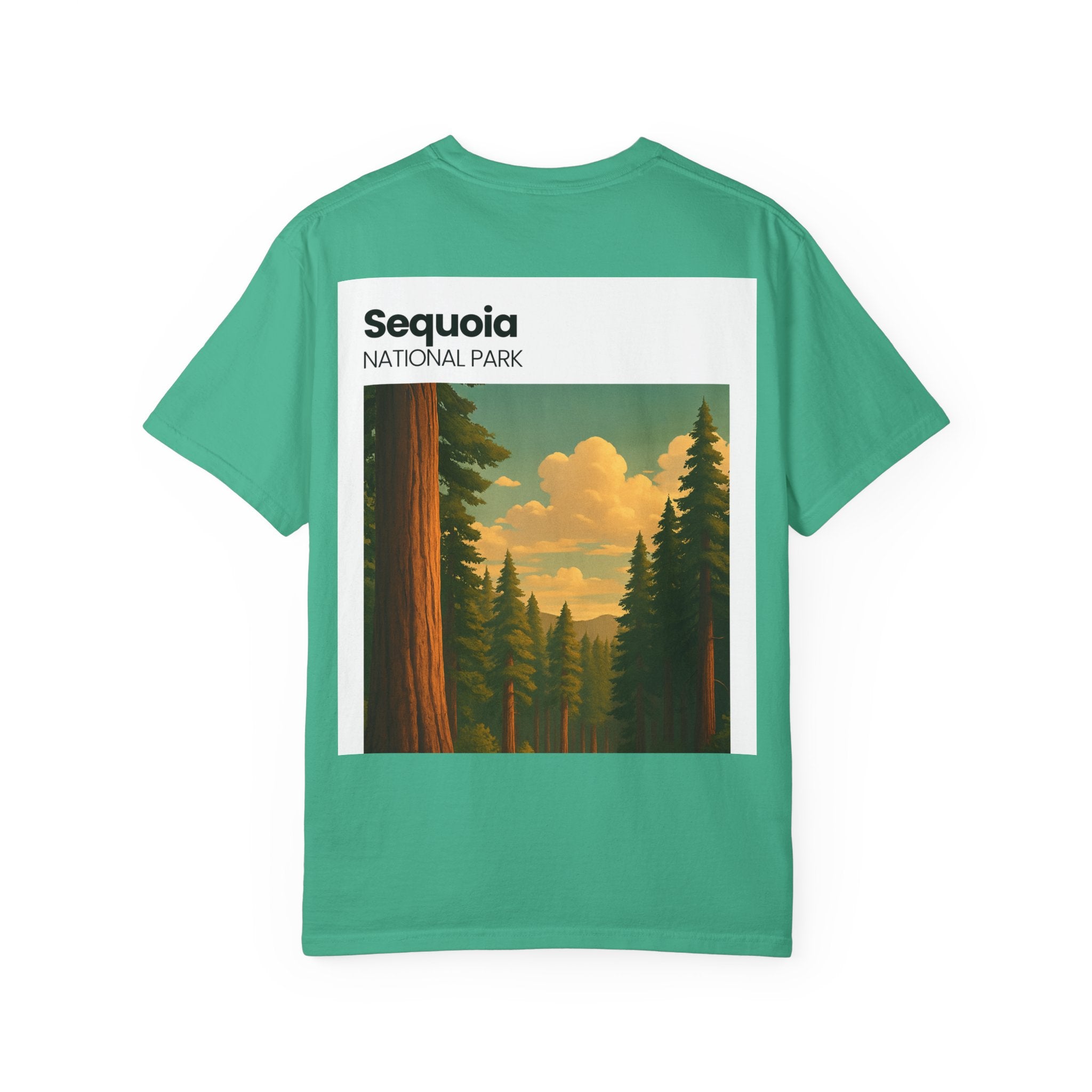 Sequoia National Park Poster Art T-Shirt | Vintage Forest Illustration