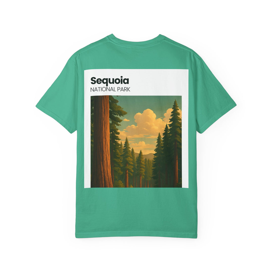Sequoia National Park Poster Art T-Shirt | Vintage Forest Illustration