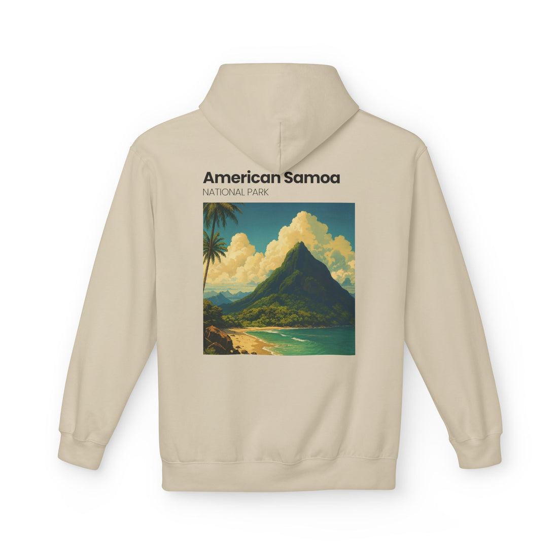 American Samoa National Park Landscape Hoodie | Vintage Tropical Island Print