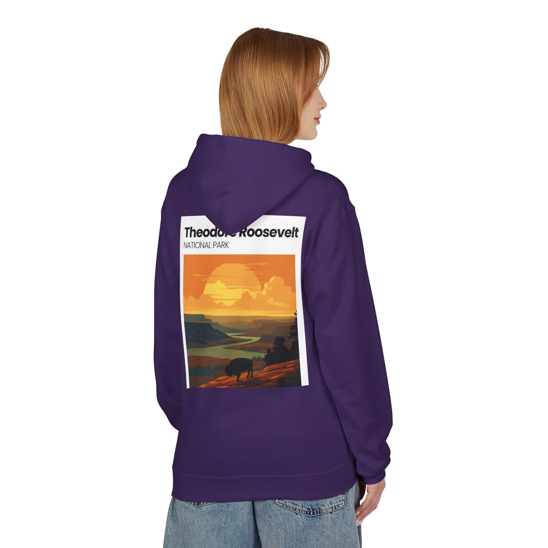 Theodore Roosevelt National Park Hoodie | Vintage Sunset Landscape