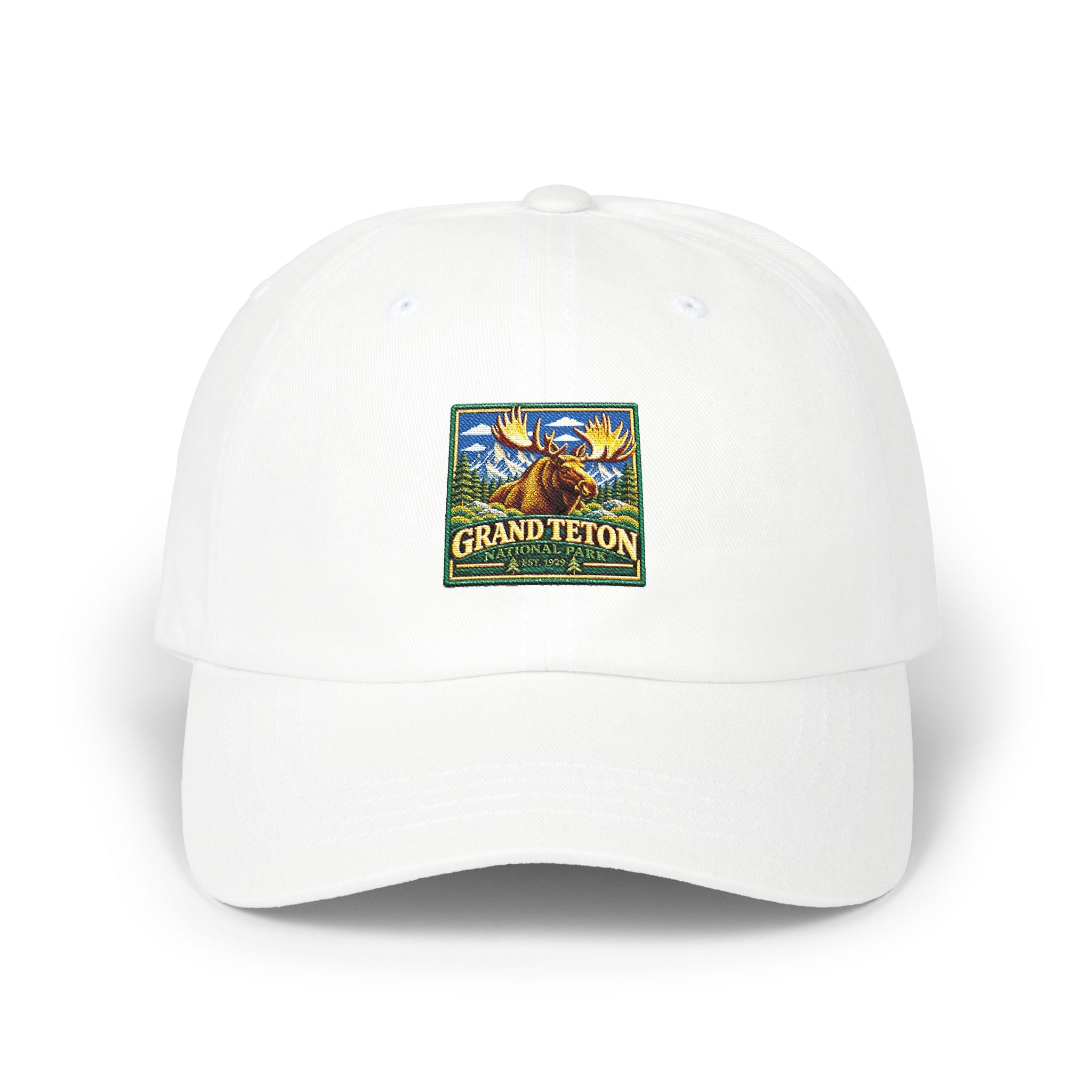 Grand Teton National Park Moose Square Logo Dad Cap