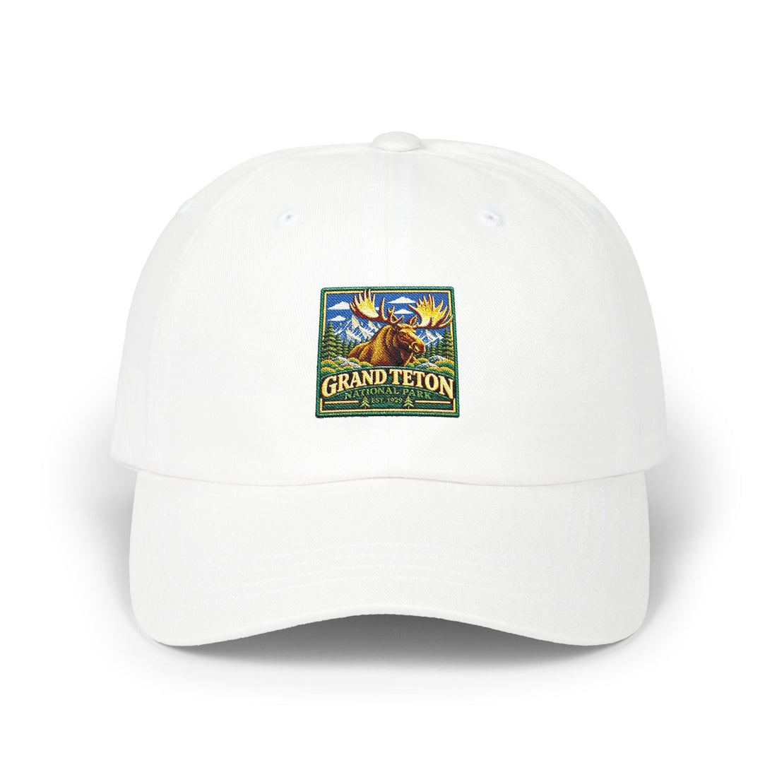 Grand Teton National Park Moose Square Logo Dad Cap