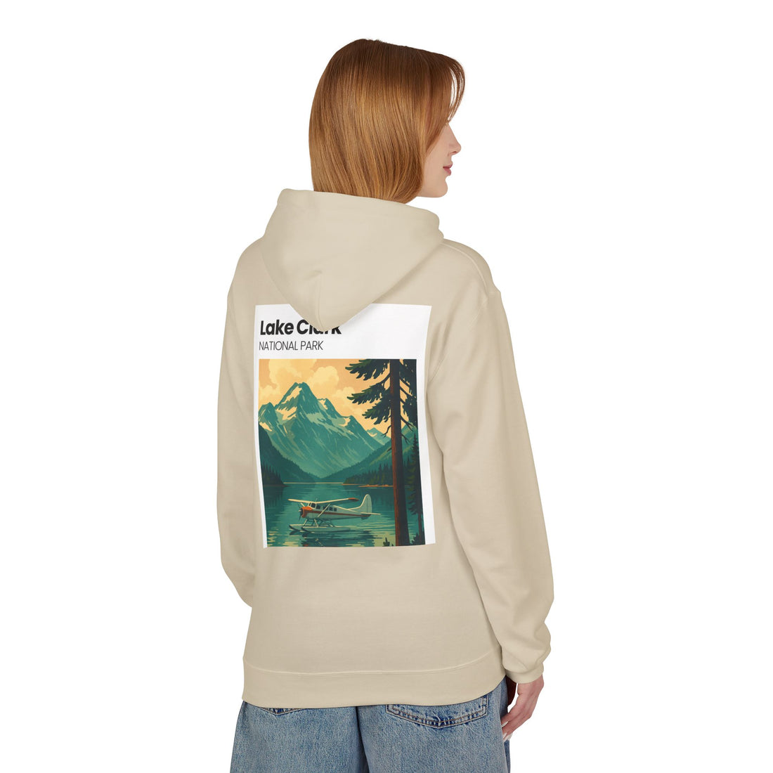 Lake Clark National Park vintage landscape Hoodie | Mountain Lake Seaplane