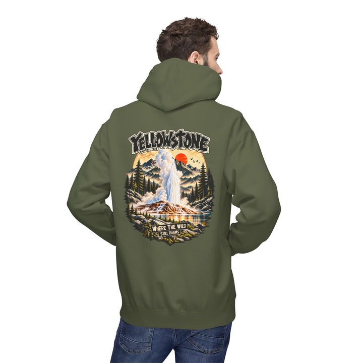 Yellowstone Old Faithful – Where the Wild Still Roams Hoodie Model3