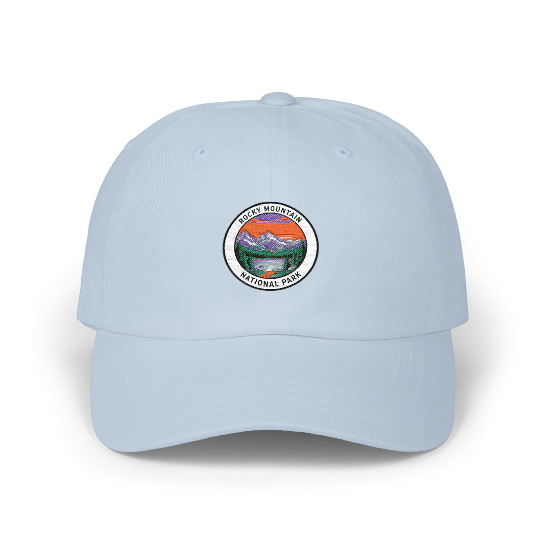 Rocky Mountain Sunrise Patch Dad Cap | Embroidered Outdoor Scenic Hat