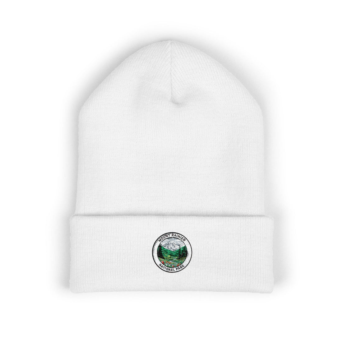 Green Mountain Landscape Beanie | Embroidered Nature Patch