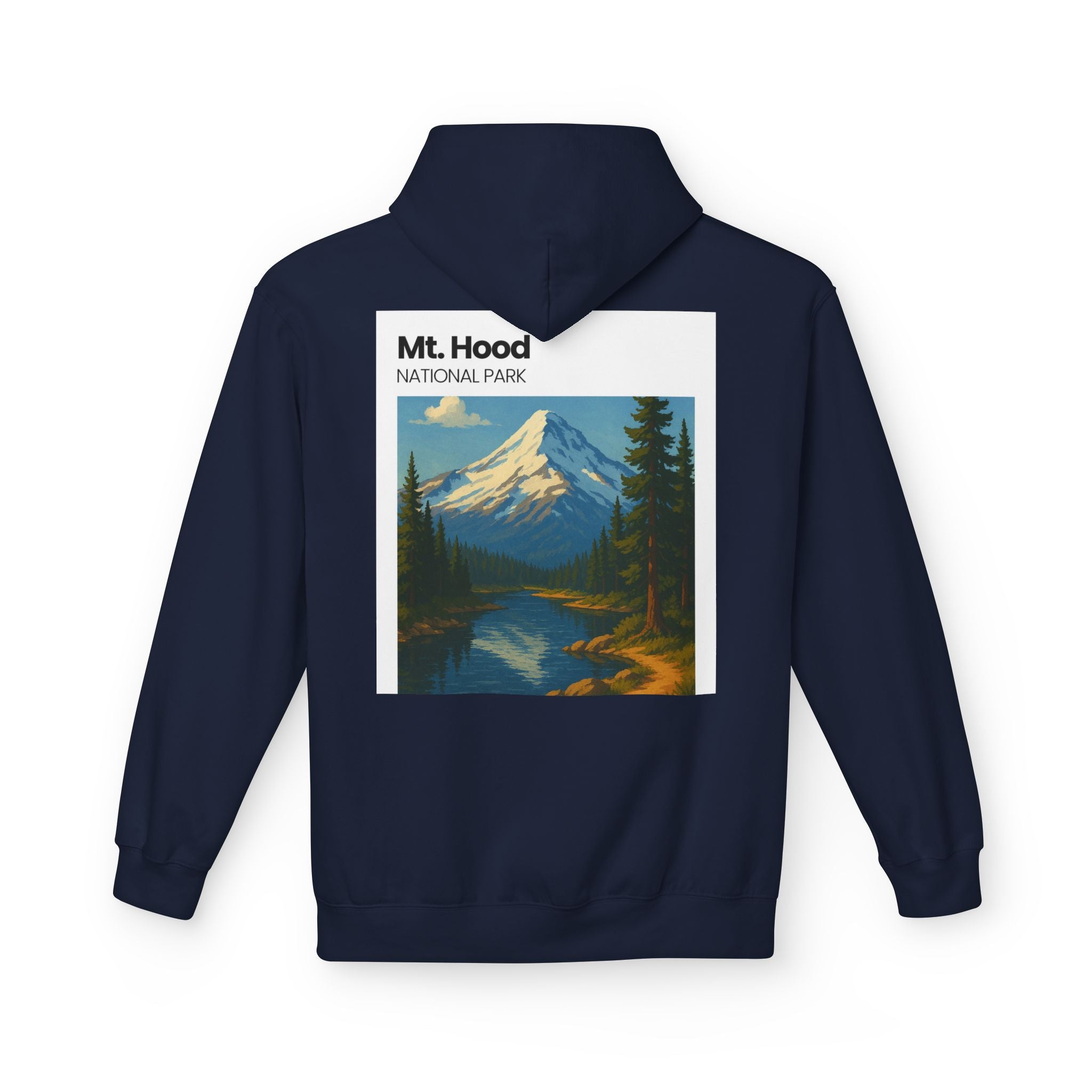 Mt. Hood National Park landscape Hoodie | Vintage mountain poster design