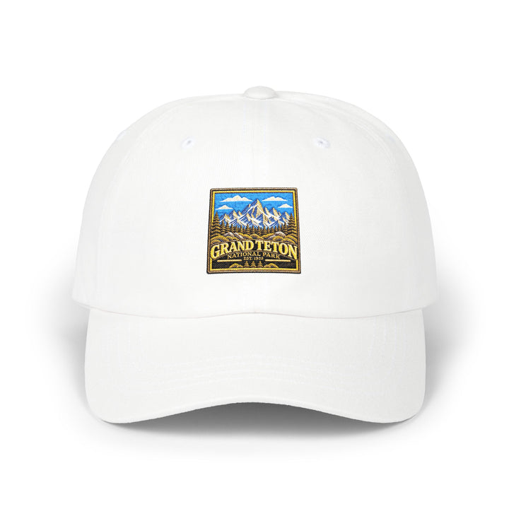 Grand Teton National Park Teton Peaks Square Logo Dad Cap
