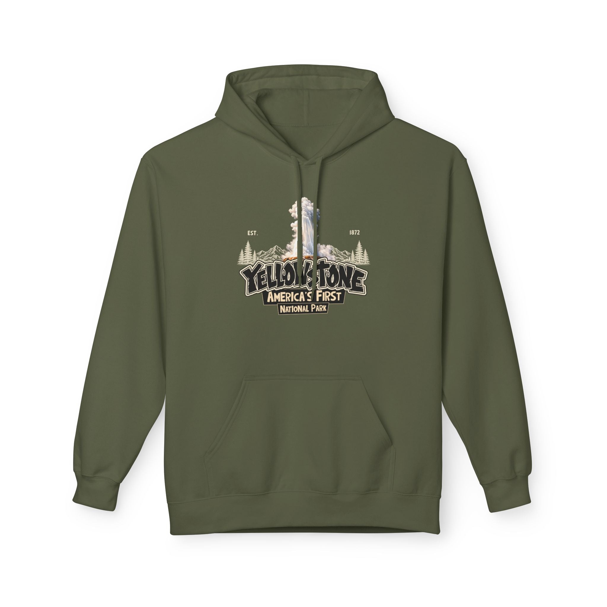 Yellowstone Old Faithful – Where the Wild Still Roams Hoodie Model1