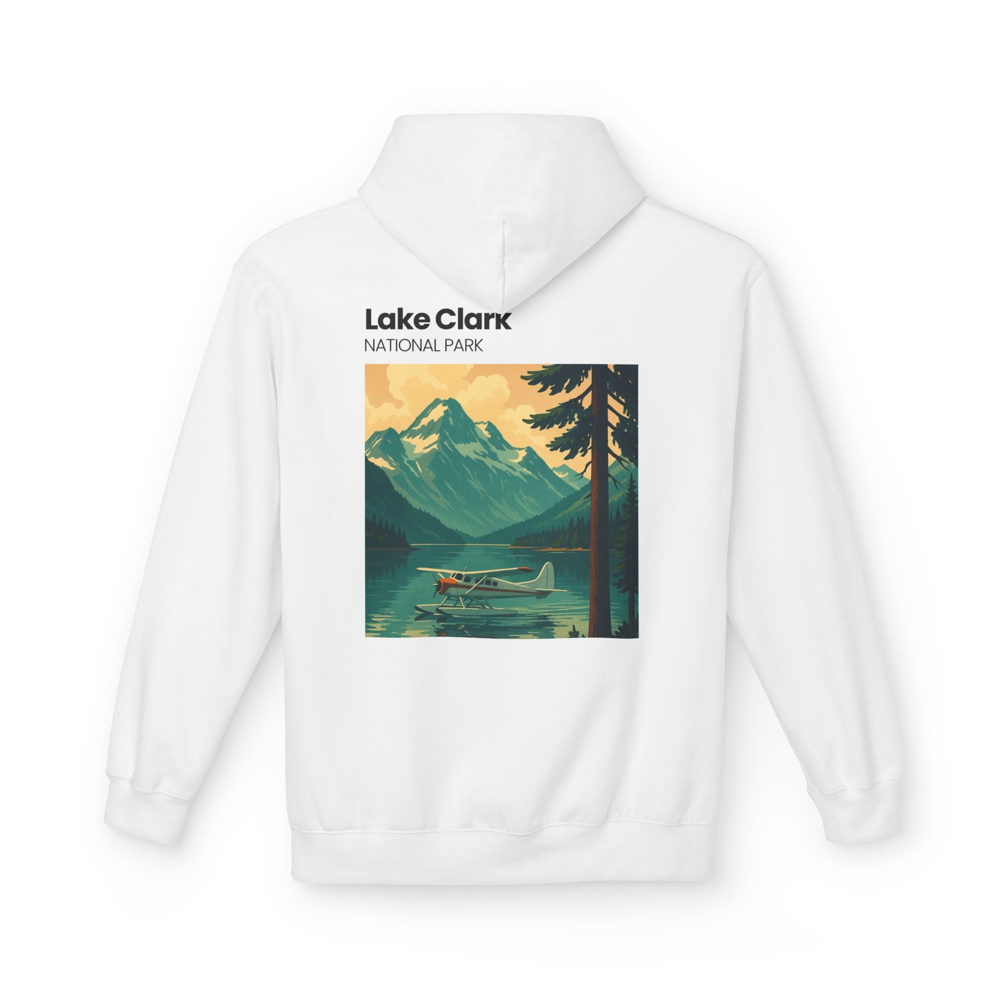Lake Clark National Park vintage landscape Hoodie | Mountain Lake Seaplane