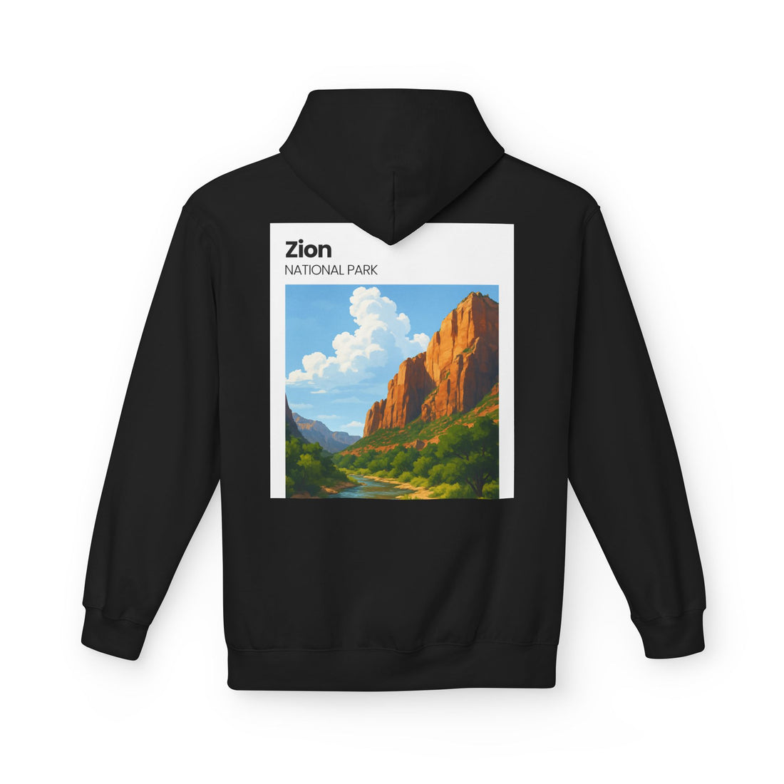 Zion National Park landscape Hoodie | Scenic Canyon Poster back print