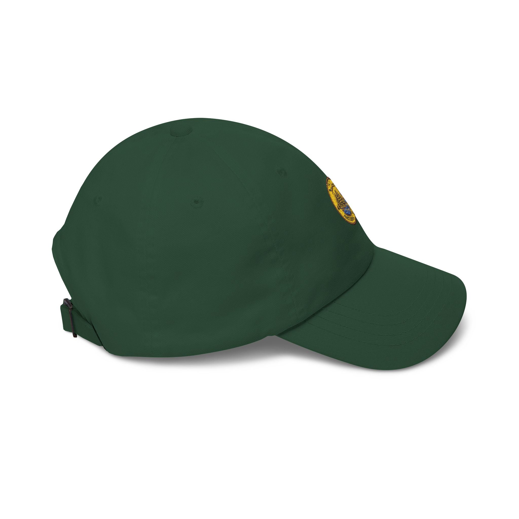 Acadia National Park Pine Trees Round Logo Dad Cap