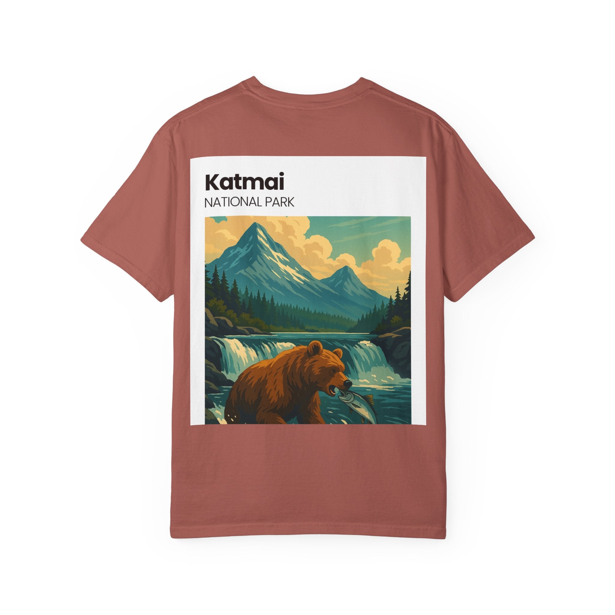 Katmai National Park Bear Illustration T-shirt | Mountain River Nature Tee