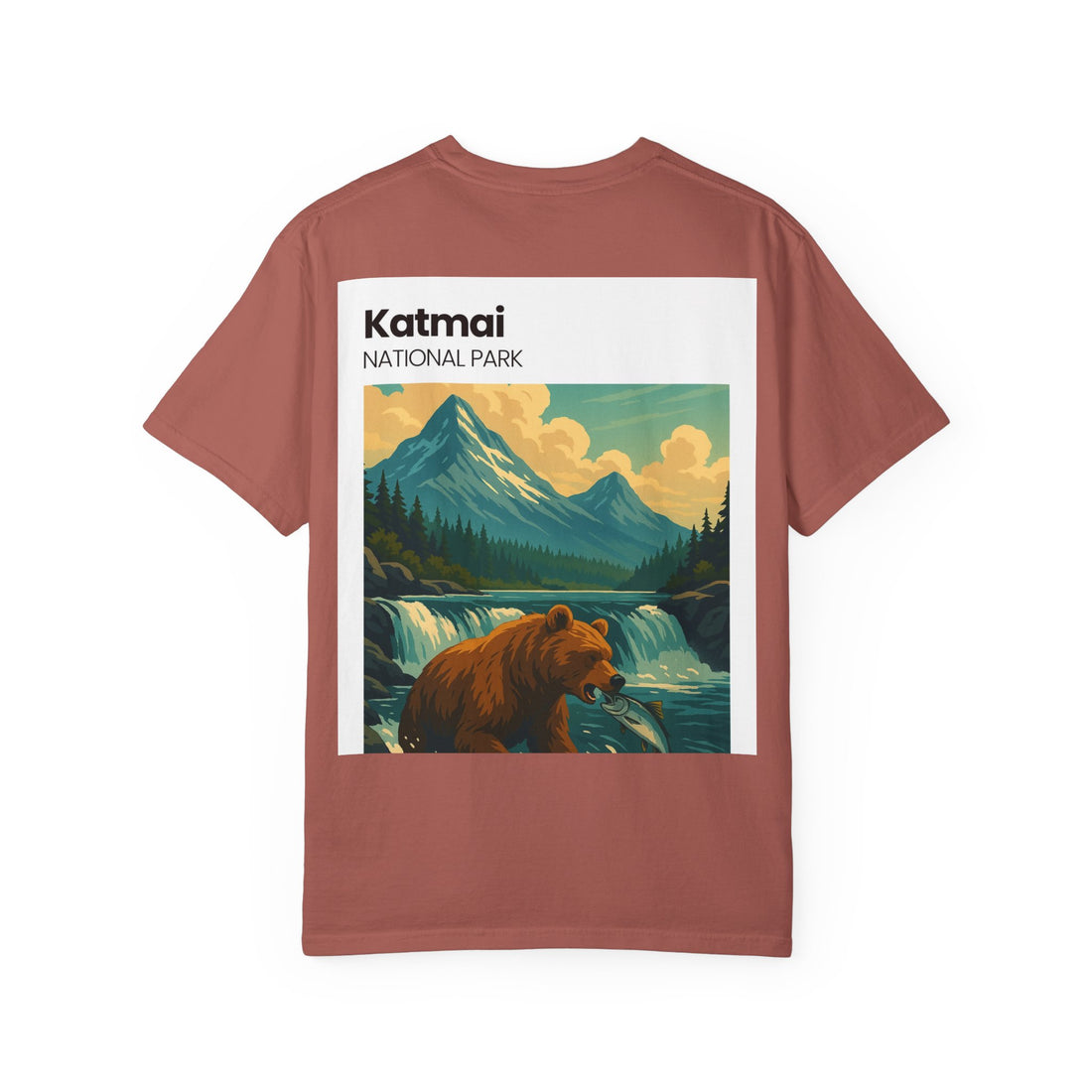 Katmai National Park Bear Illustration T-shirt | Mountain River Nature Tee