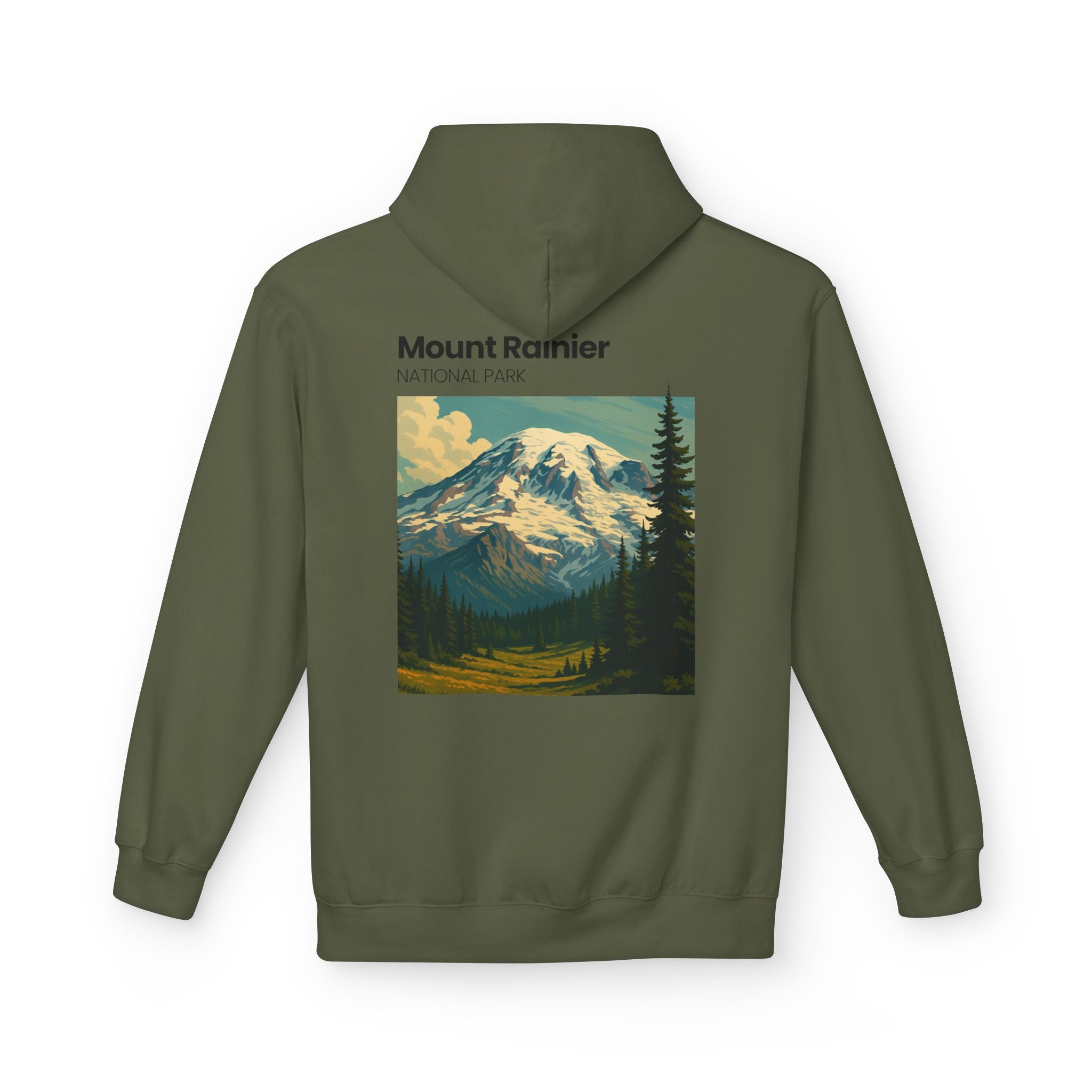 Mount Rainier National Park Hoodie | Vintage Landscape Mountain Design
