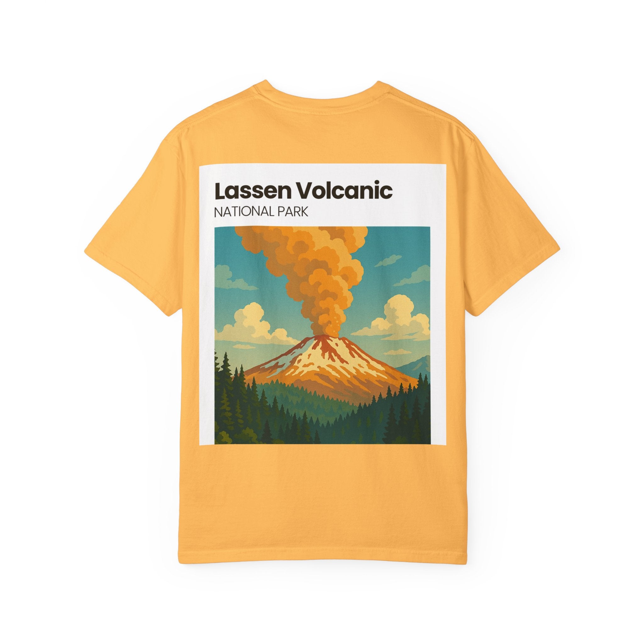 Lassen Volcanic Poster Art T-Shirt | Mountain Eruption Design