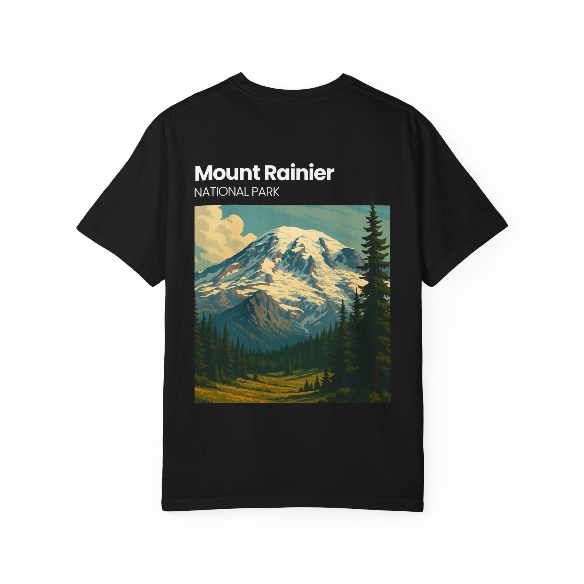 Mount Rainier National Park Poster T-Shirt | Vintage Landscape Graphic