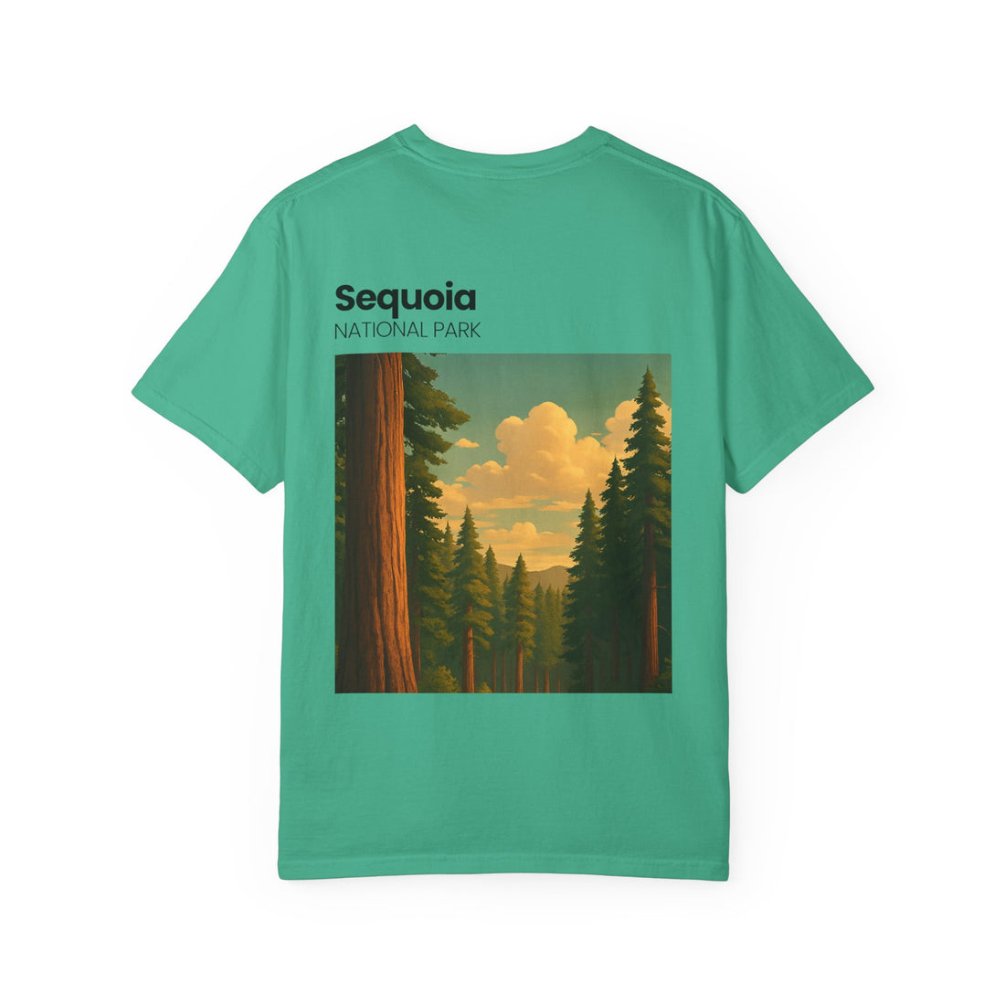 Sequoia National Park Poster Art T-Shirt | Vintage Forest Illustration