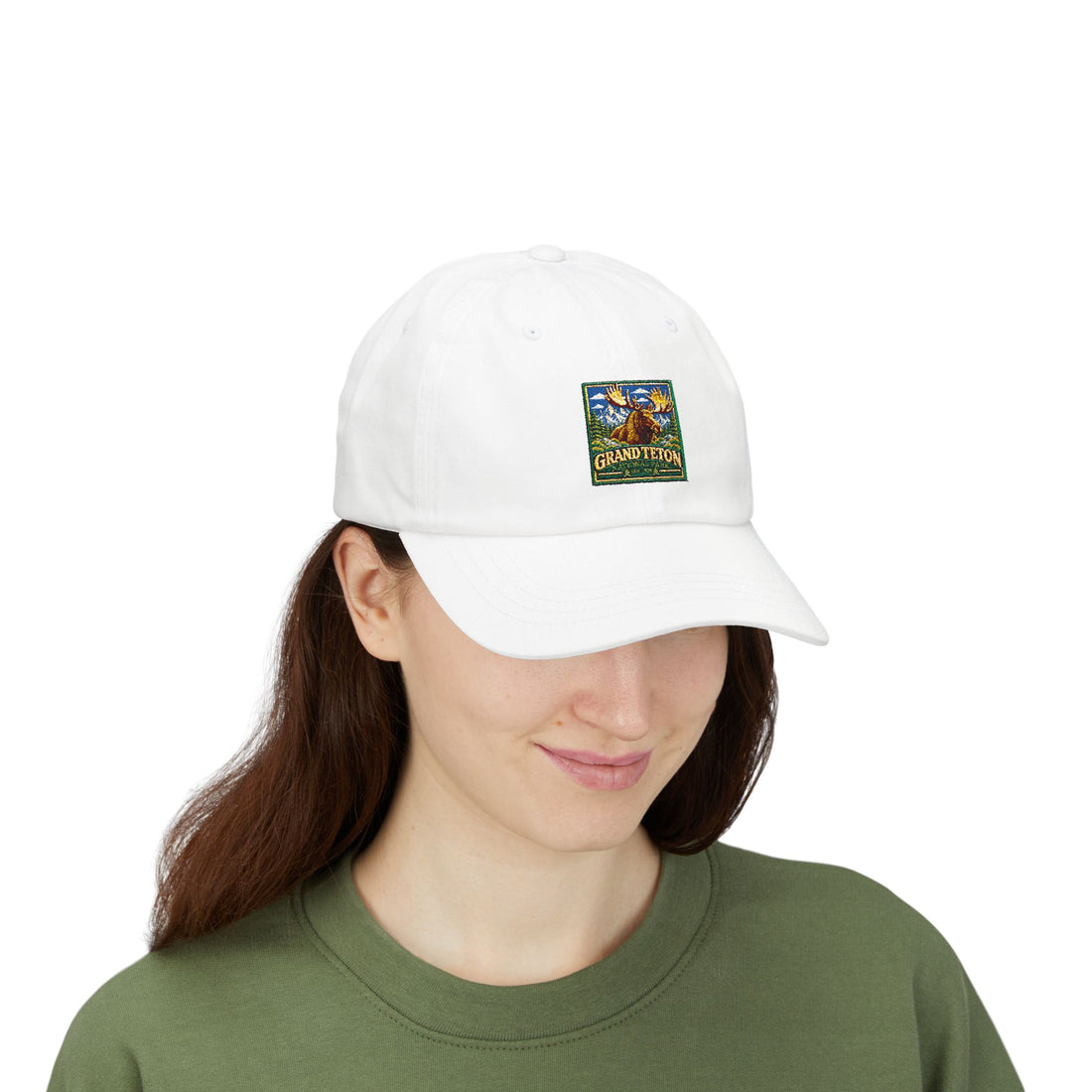 Grand Teton National Park Moose Square Logo Dad Cap