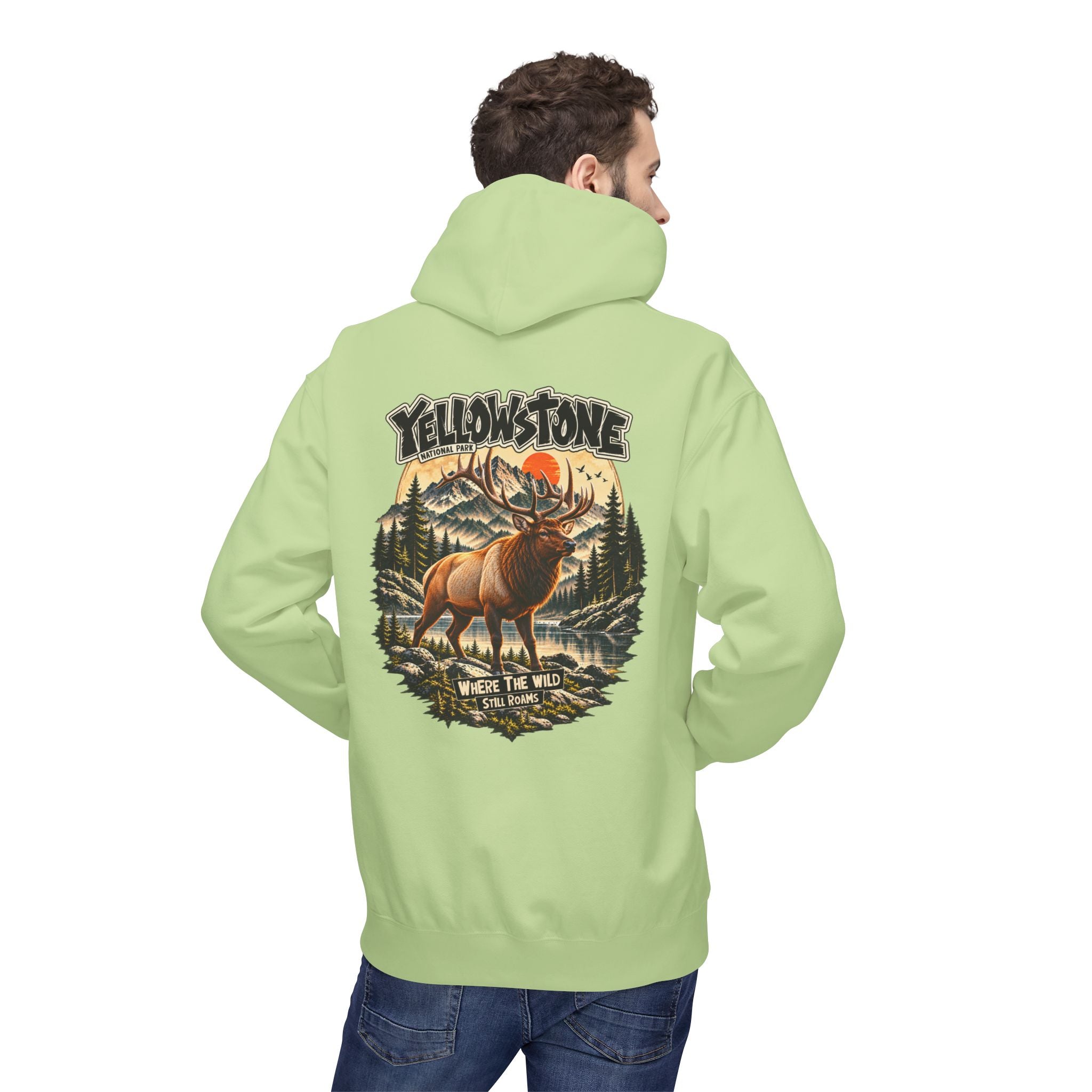 Yellowstone Elk – Where the Wild Still Roams Hoodie Model3