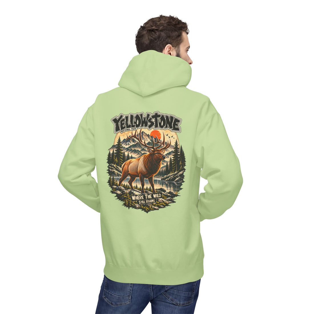 Yellowstone Elk – Where the Wild Still Roams Hoodie Model3