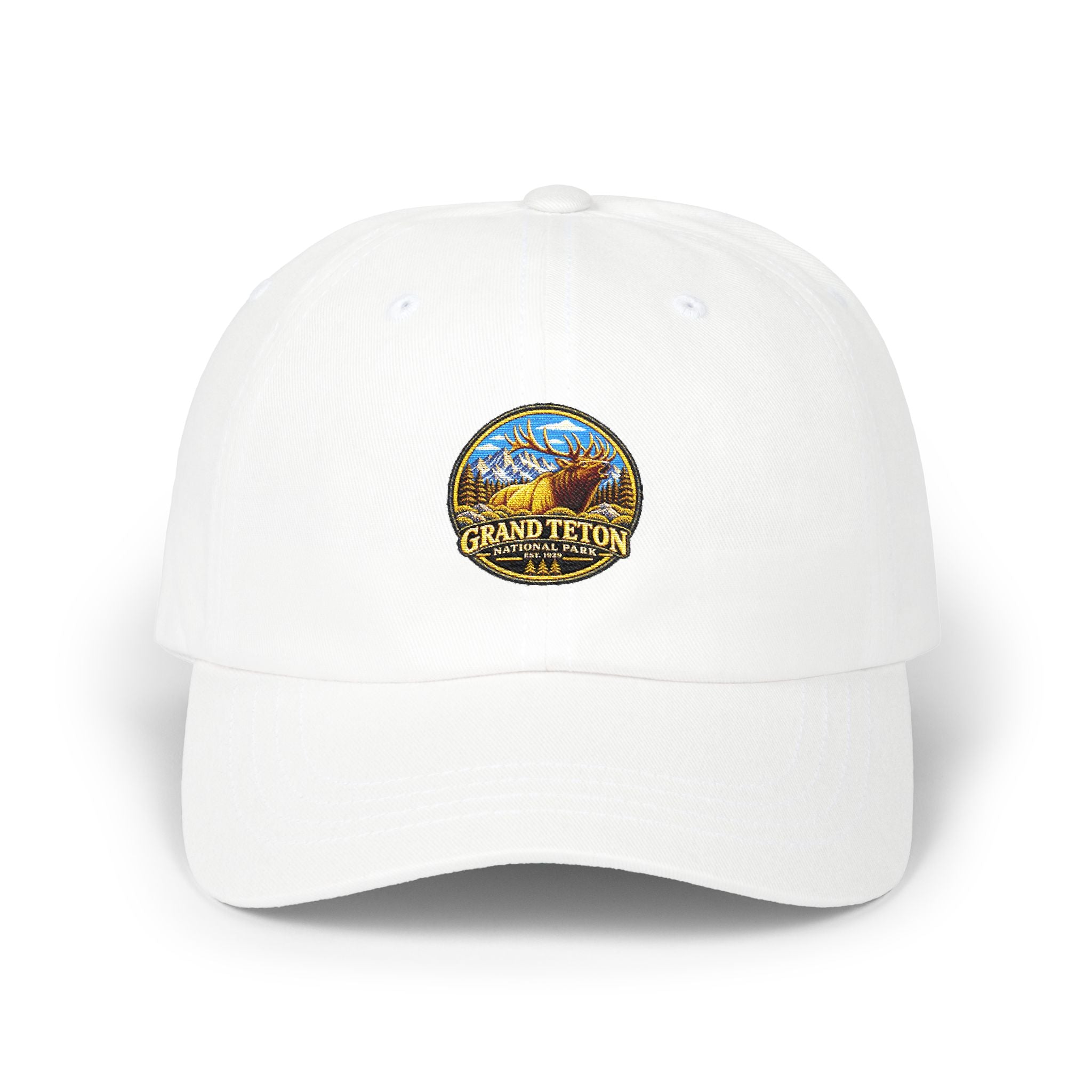 Grand Teton National Park Elk Round Logo Dad Cap