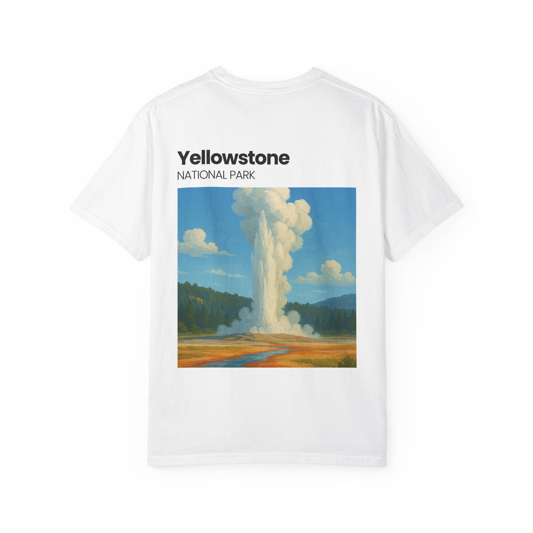 Yellowstone Geyser Illustration T-shirt | National Park Poster Tee