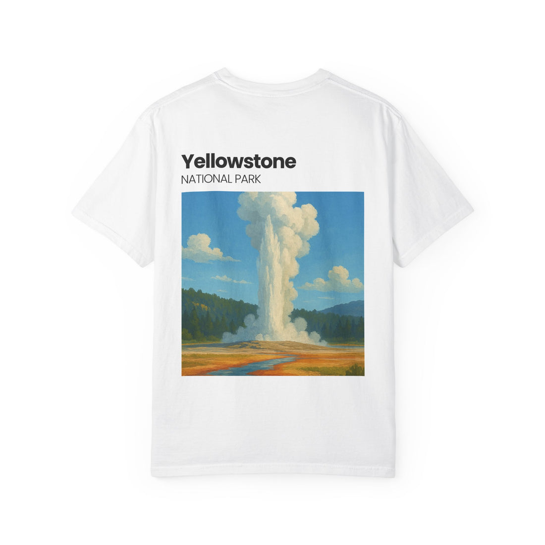 Yellowstone Geyser Illustration T-shirt | National Park Poster Tee