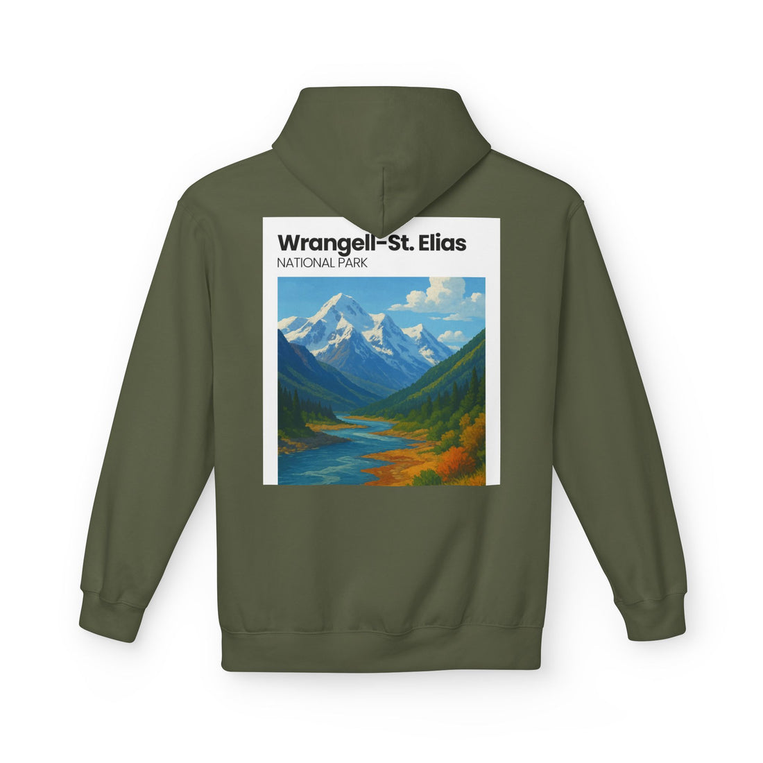 Wrangell–St. Elias National Park landscape Hoodie | Mountain river art