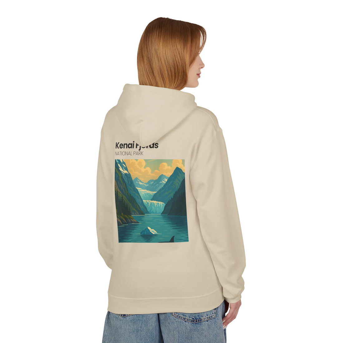 Kenai Fjords National Park landscape Hoodie | Alaska fjord vintage poster