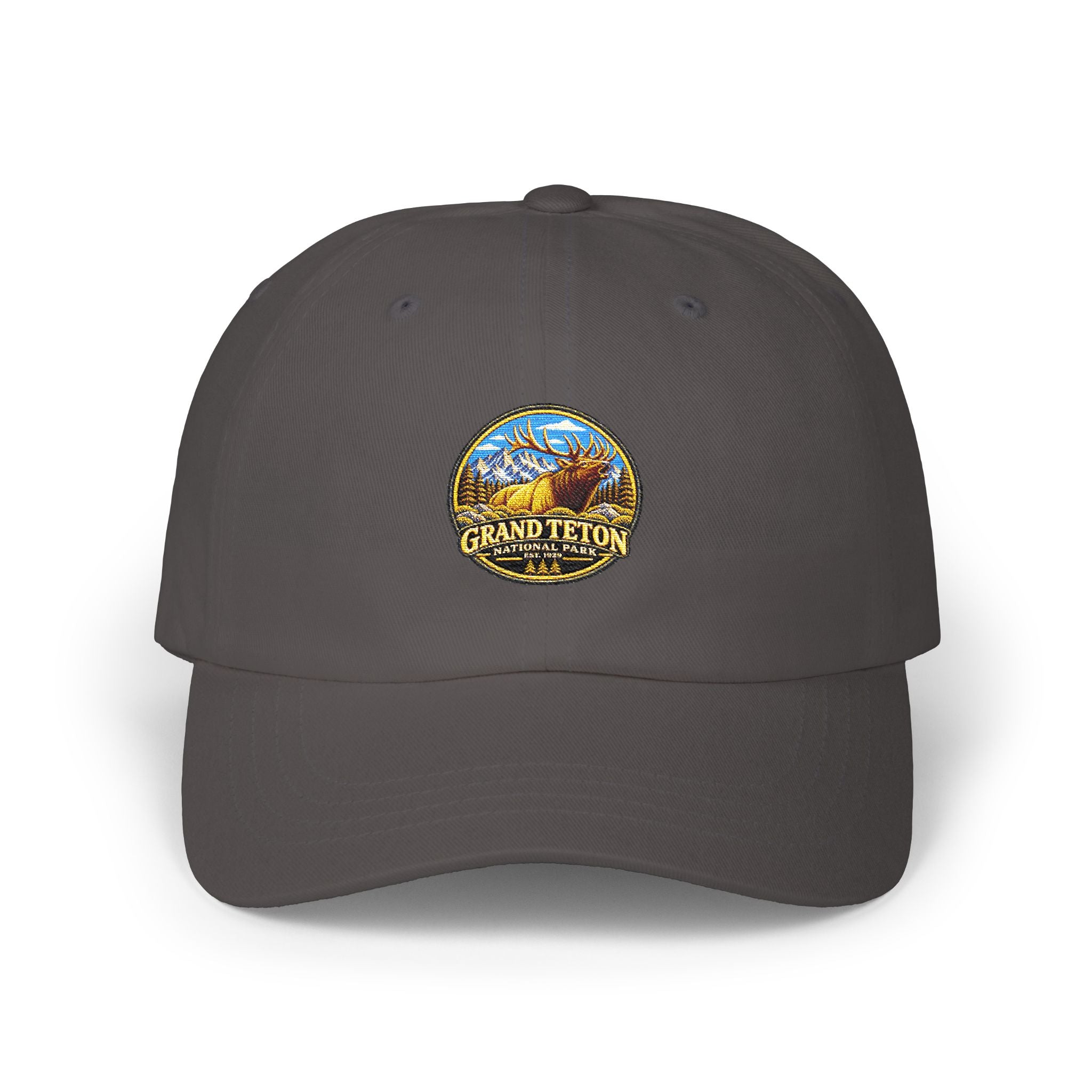 Grand Teton National Park Elk Round Logo Dad Cap