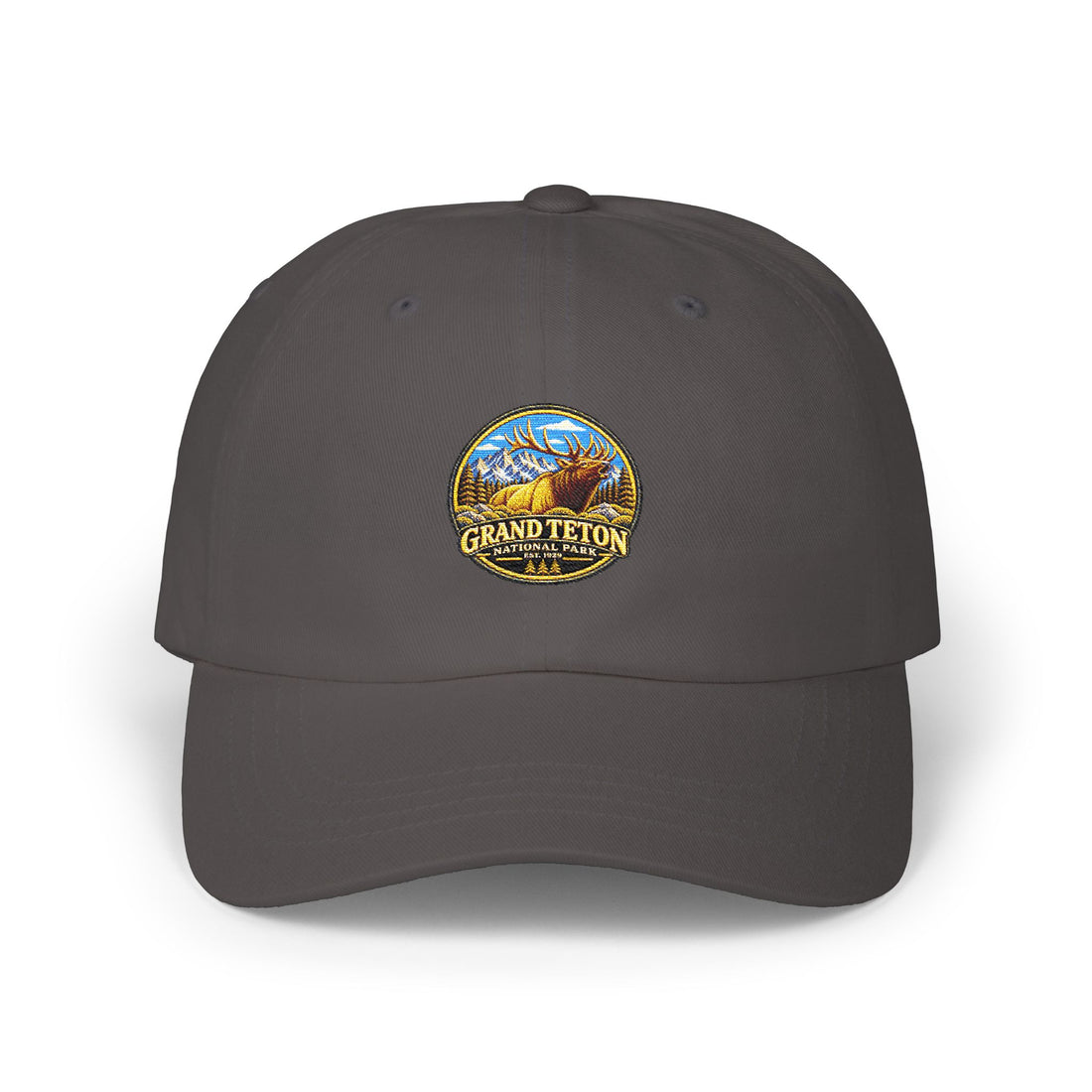 Grand Teton National Park Elk Round Logo Dad Cap