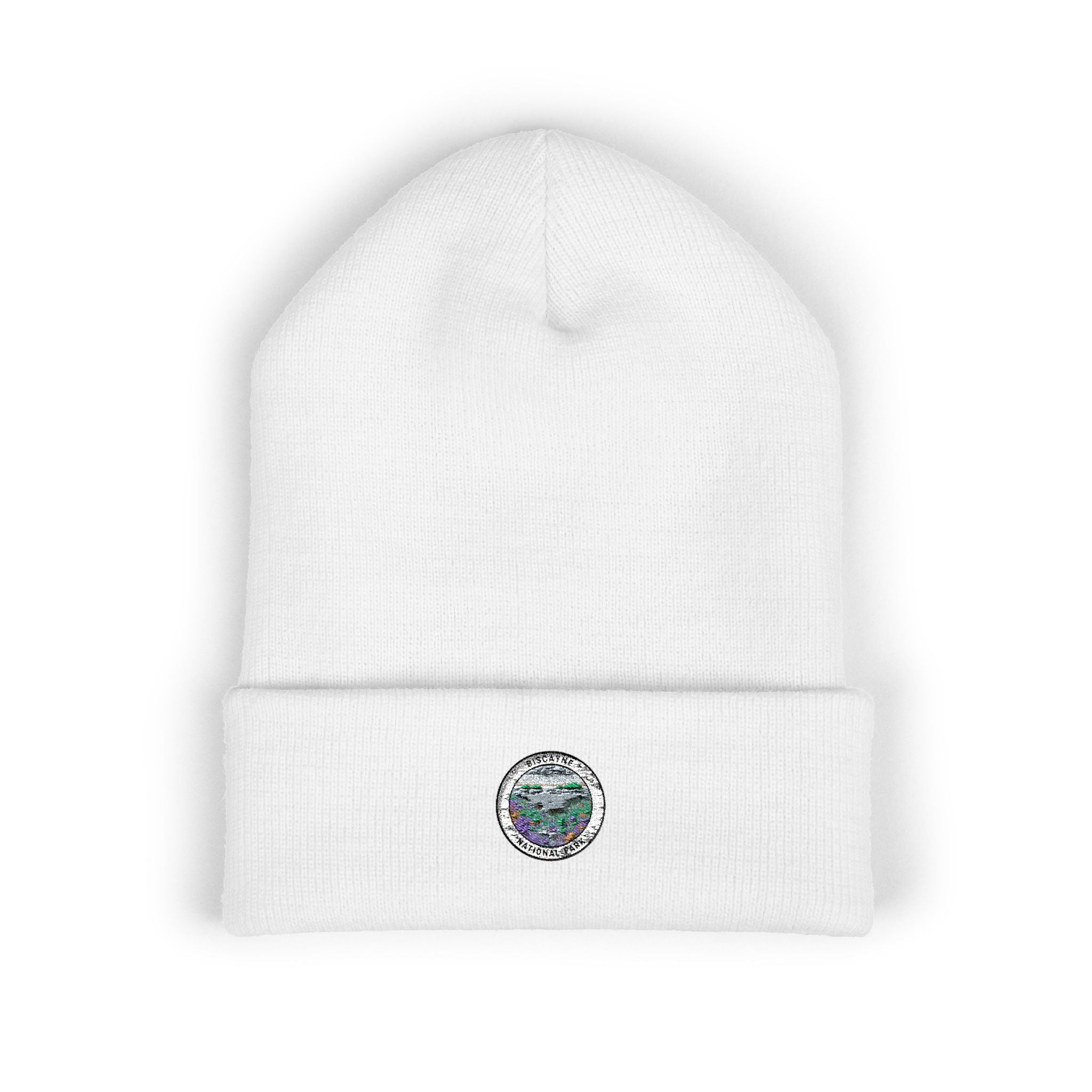 Watercolor Earth Embroidered Beanie | Cuffed Knit Hat