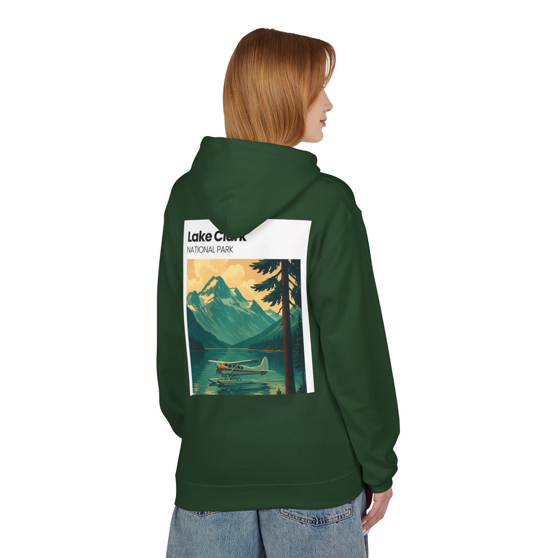 Lake Clark National Park vintage landscape Hoodie | Mountain Lake Seaplane