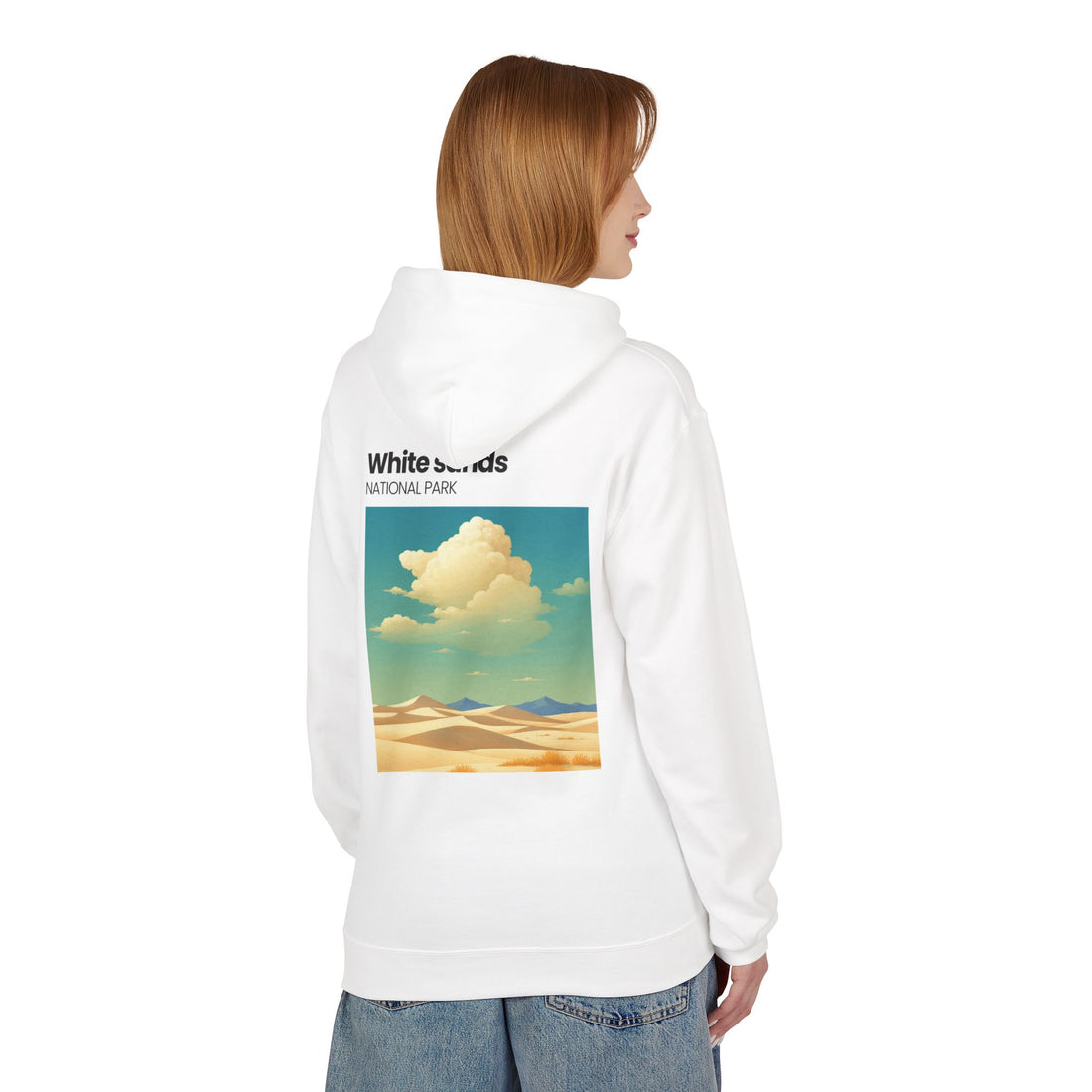 White Sands desert landscape Hoodie | National Park retro poster style