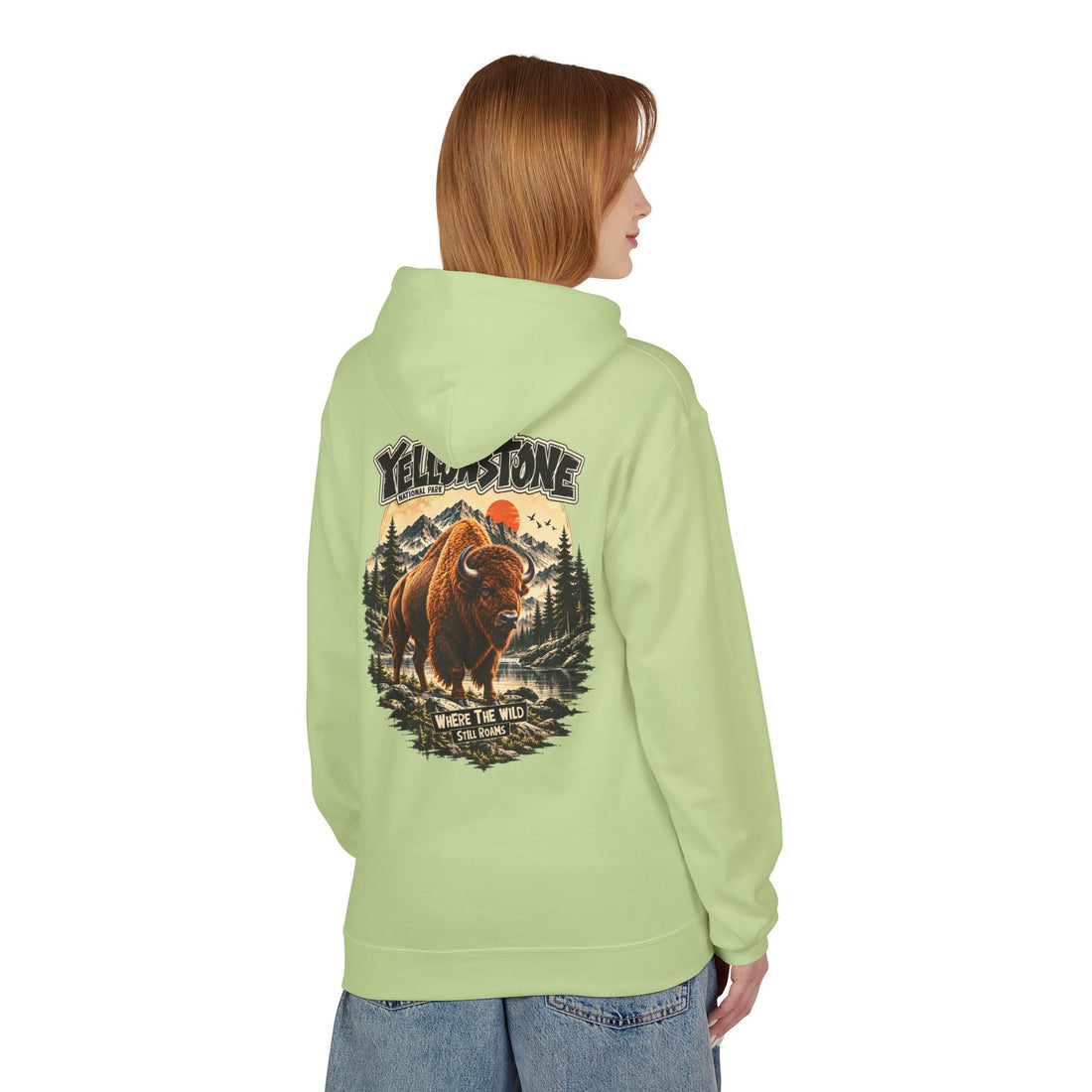 Yellowstone Bison – Where the Wild Still Roams Hoodie Model2