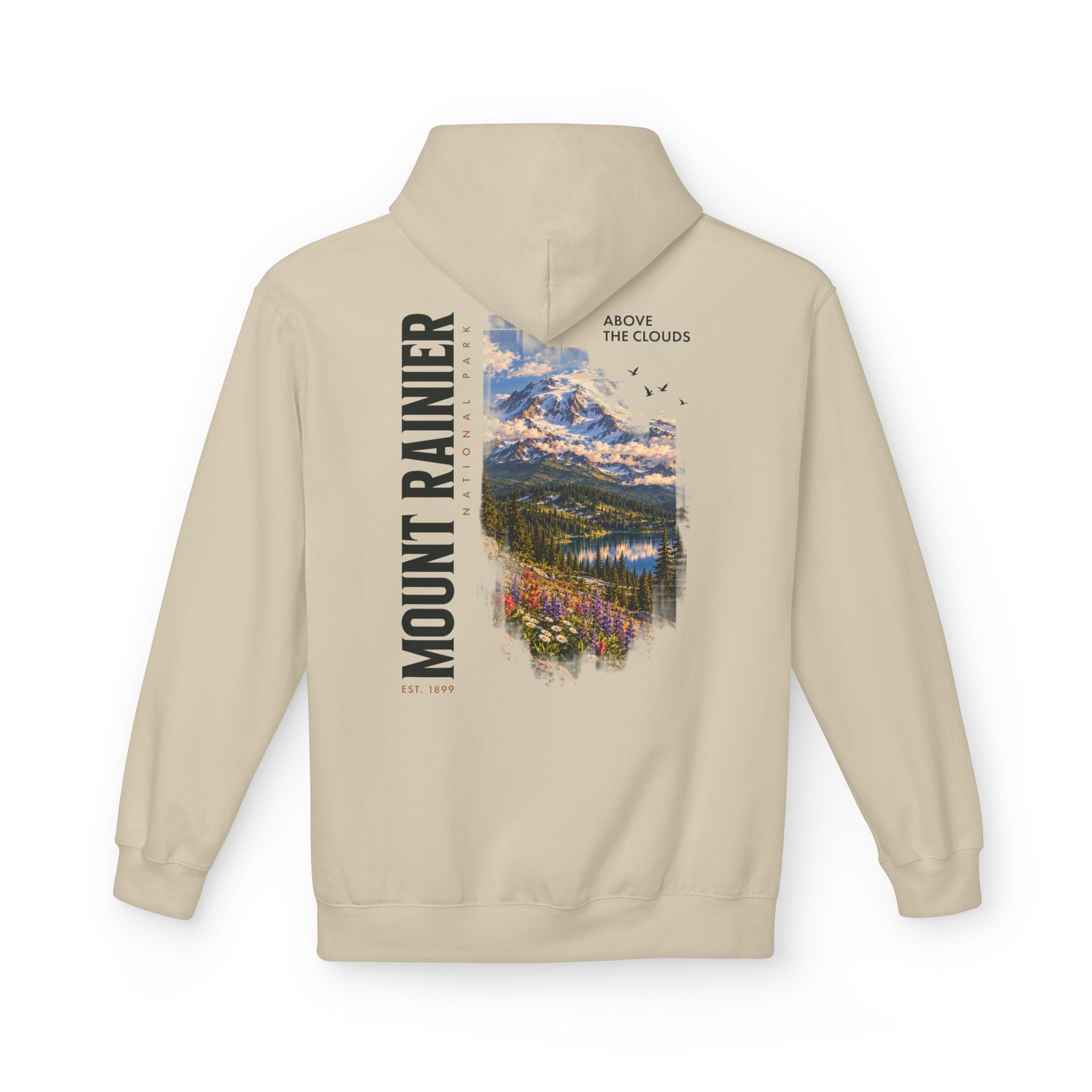 Mount Rainier National Park –  Alpine Scene Graphic Hoodie